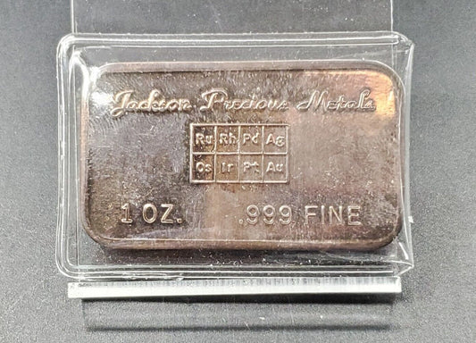 1 oz .999 Silver Bar - Vintage Jackson Precious Metals