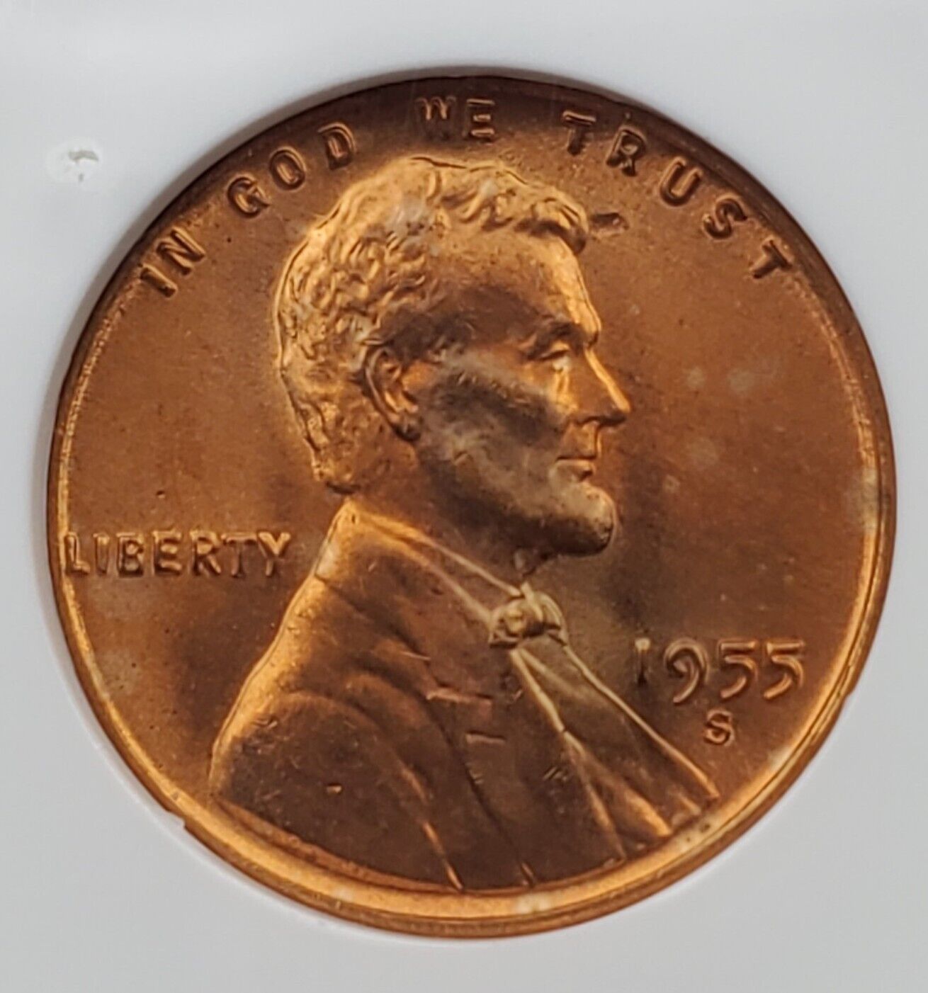 Red 1955 outlets s Lincoln cent MS66