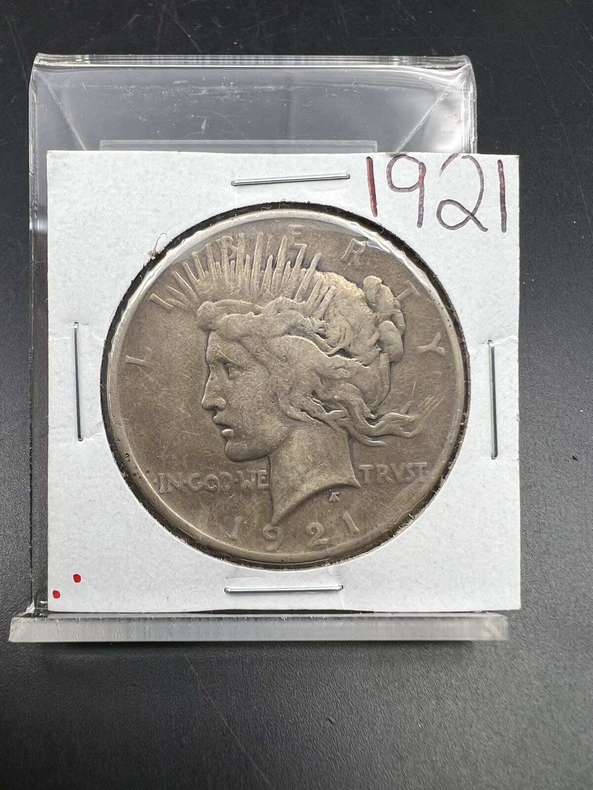 1921 $1 Peace Silver Dollar Coin Choice VG Very Good Circ Key Date High Relief