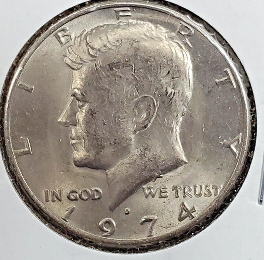 1974 D Kennedy Half Dollar Doubled Die Obv  FS-101 Unc Uncirculated