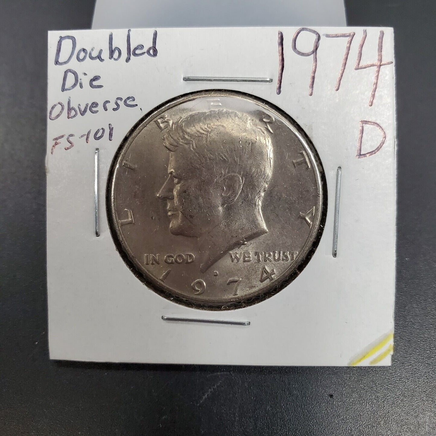 1974 D Kennedy Half Dollar Doubled Die Obv  FS-101 XF Circulated Variety Coin #3