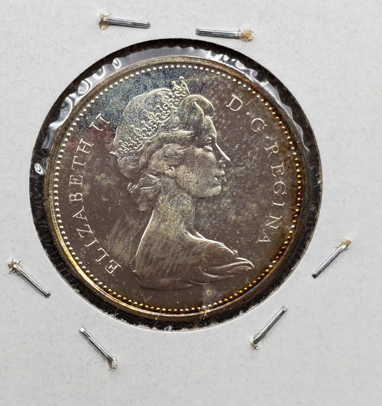 1967 Canada 25c Twenty Five Cents Coin GEM BU UNC PQ * Halo Toning Toner #A