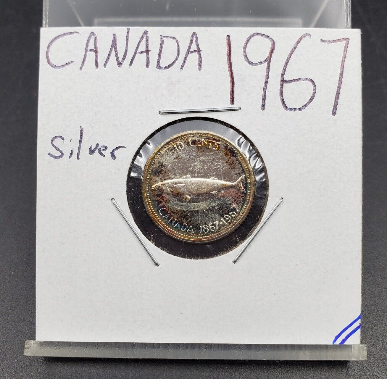 1967 10c Canada Proof Like Dime 80% Silv Coin PL Proof Like Nice Toning Toner #A