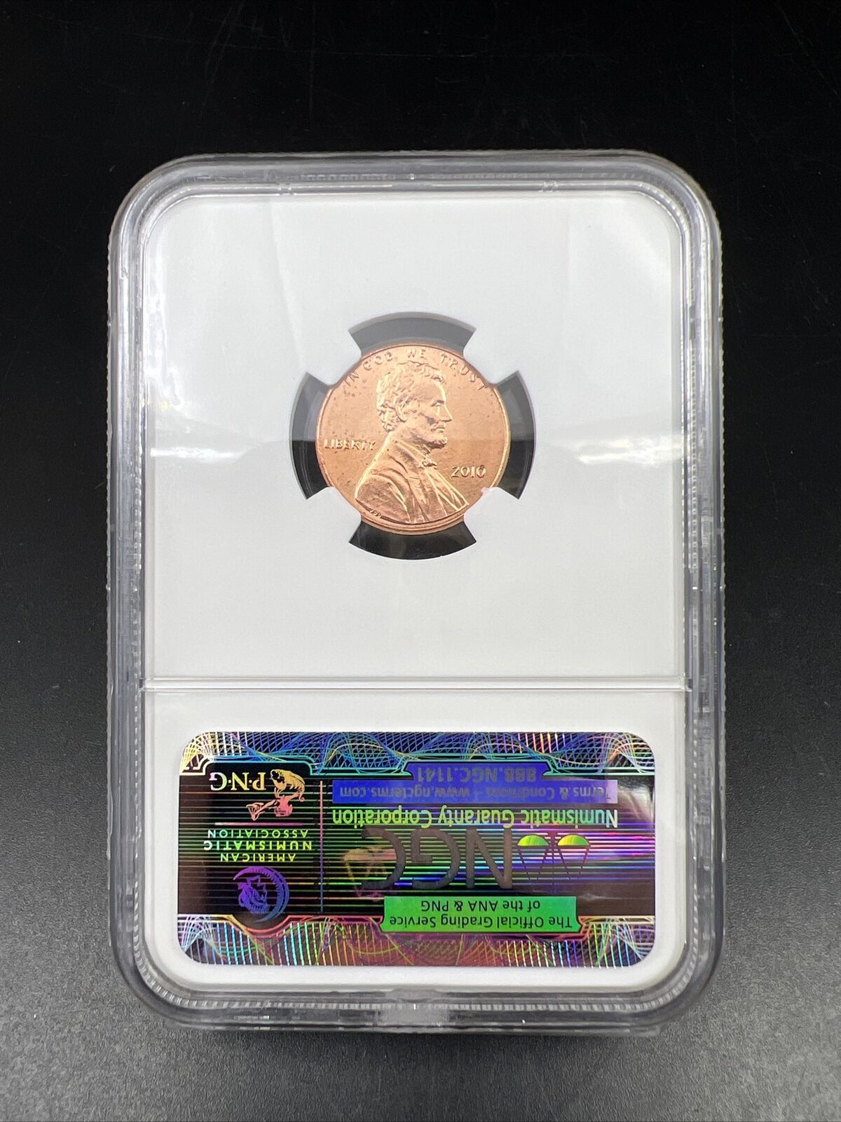 2010 Union Shield 1c Lincoln Cent NGC Certified BU First Day Issue Sample Slab