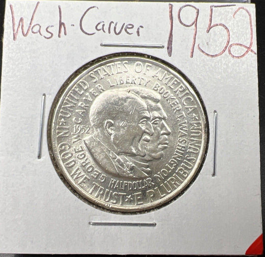 1952 P George Washington Carver Silver 50c Half Dollar Commemorative CH BU #RED