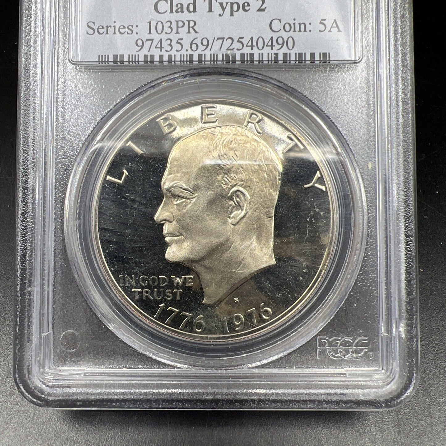 1976 S $1 Ike Eisenhower Dollar Clad Coin PR69 DCAM Type 2 Variety GEM Proof Ton