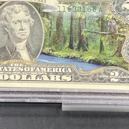2013 A TWO DOLLAR $2 Bill Olympic National Park FRN Note Currency COLORIZED