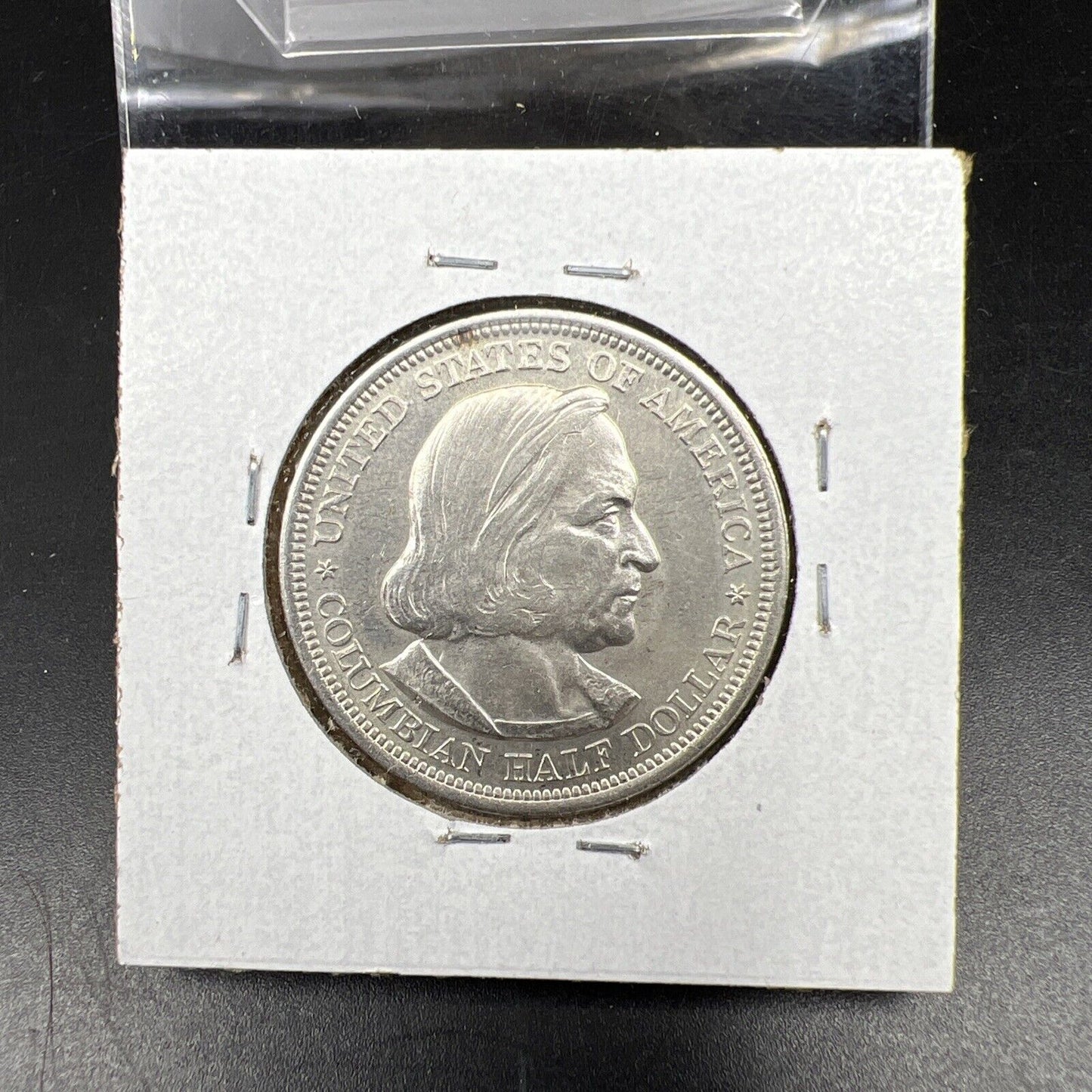 1892 Columbian Silver Half Dollar  Worlds Fair Coin AU About UNC