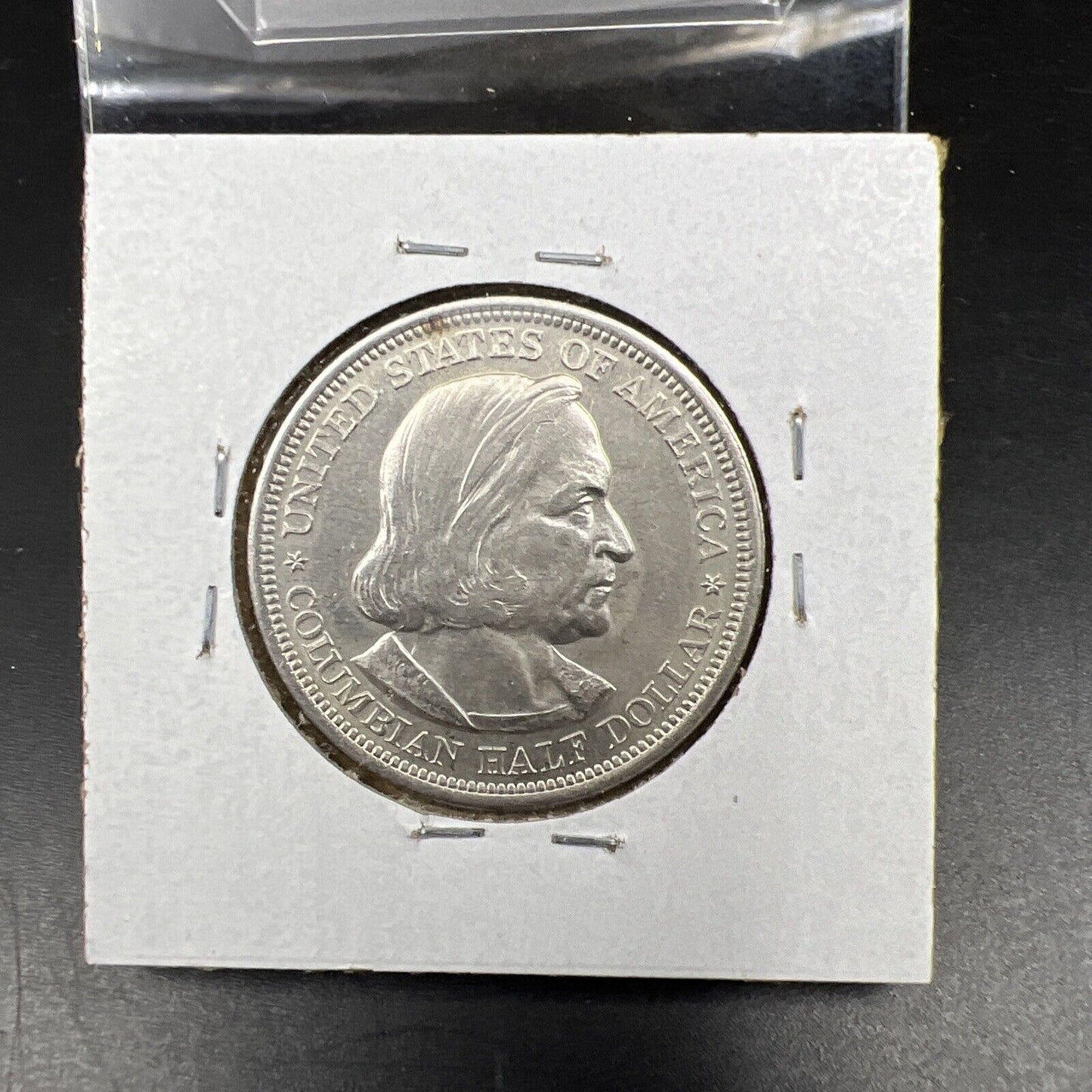 1892 Columbian Silver Half Dollar  Worlds Fair Coin AU About UNC