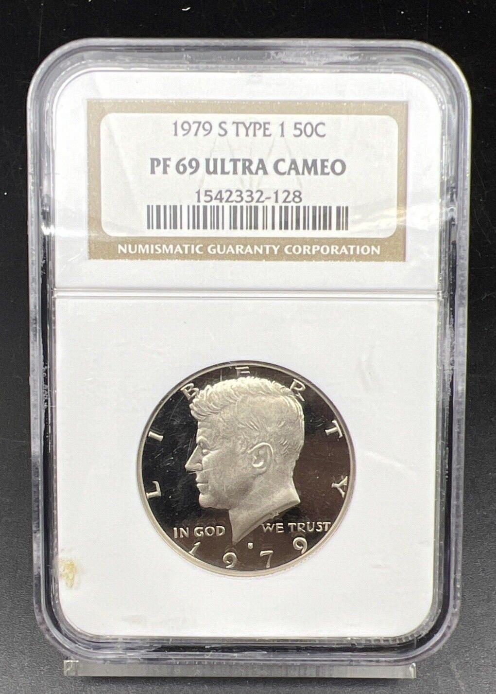 1979 S Kennedy Proof Half Dollar Type 1 Variety Coin PF69 UCAM NGC Used Slab