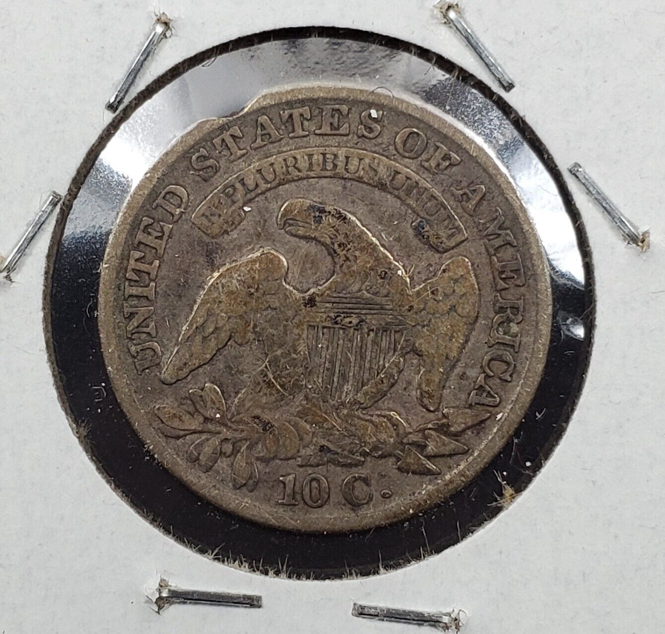 1832 P Capped Bust Silver Dime Coin CH VG / FINE Details Rim Nick
