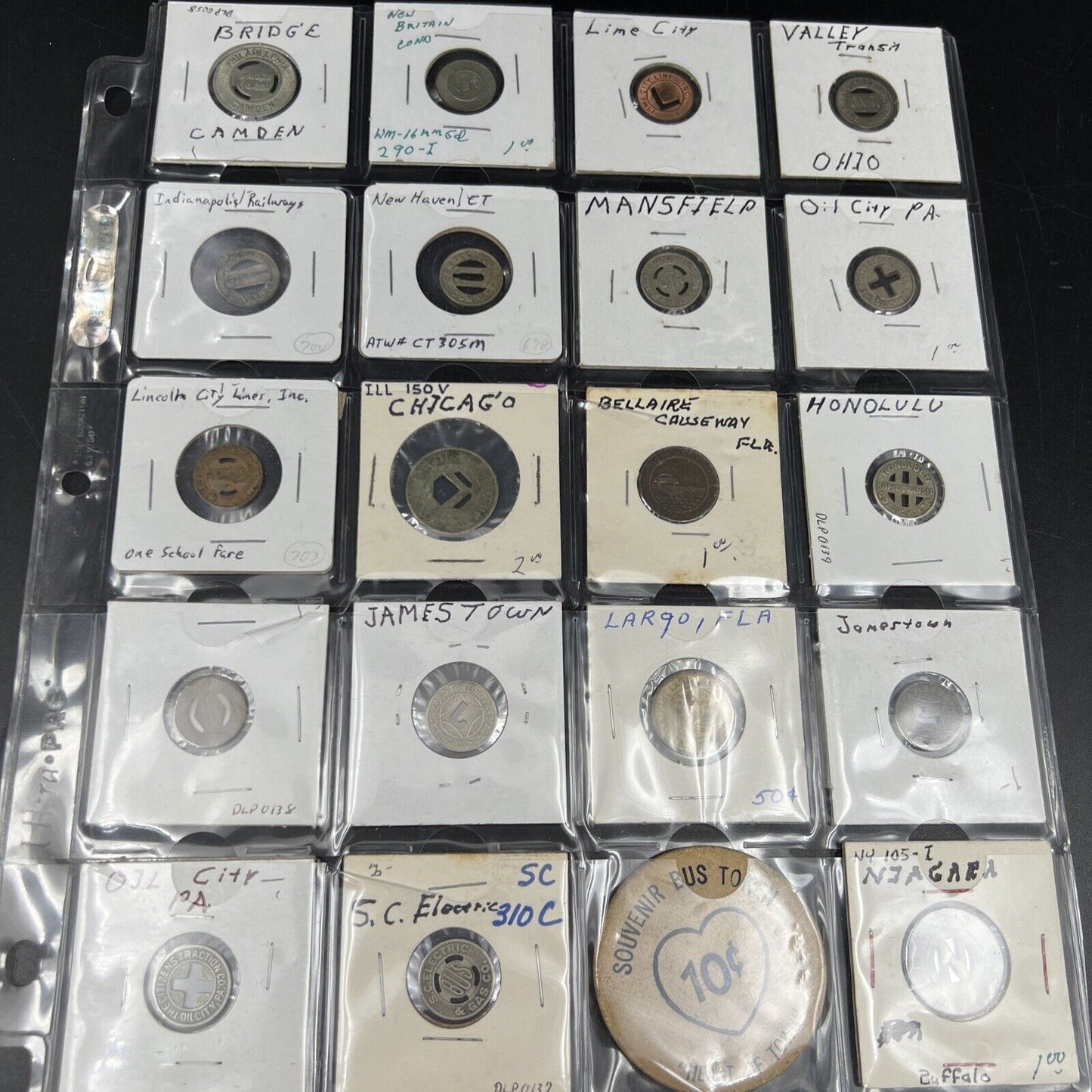 Lot of 20 United States Transit Tokens Coin Collection #2