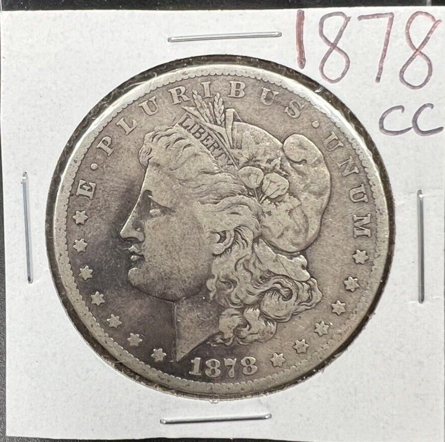 1878 CC Morgan Silver Eagle Dollar Coin VG Very Good Toned Circ