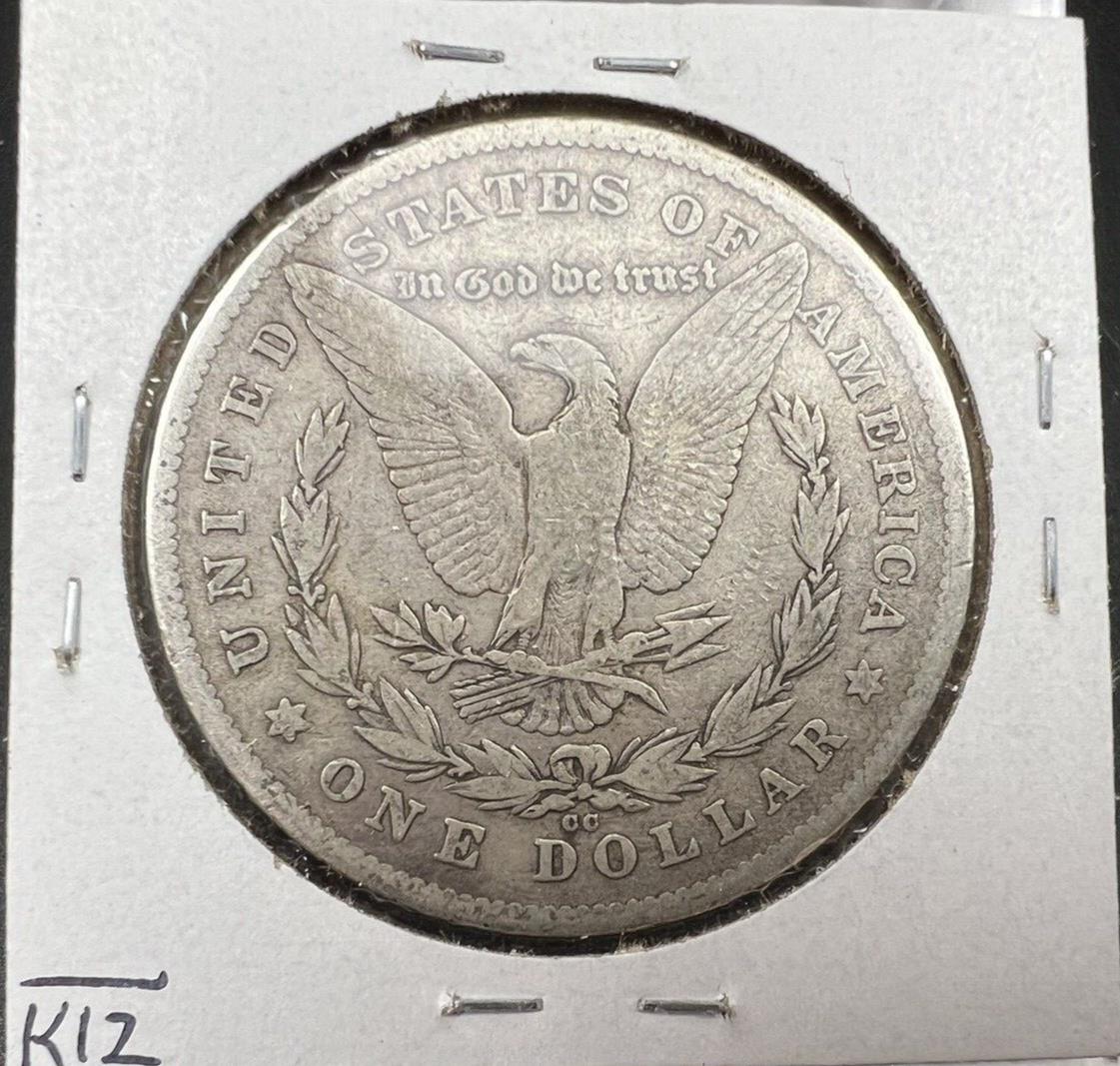 1878 CC Morgan Silver Eagle Dollar Coin VG Very Good Toned Circ