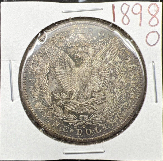 1898 O $1 Morgan Silver Dollar Coin Choice AU About UNC Neat Toning Toner