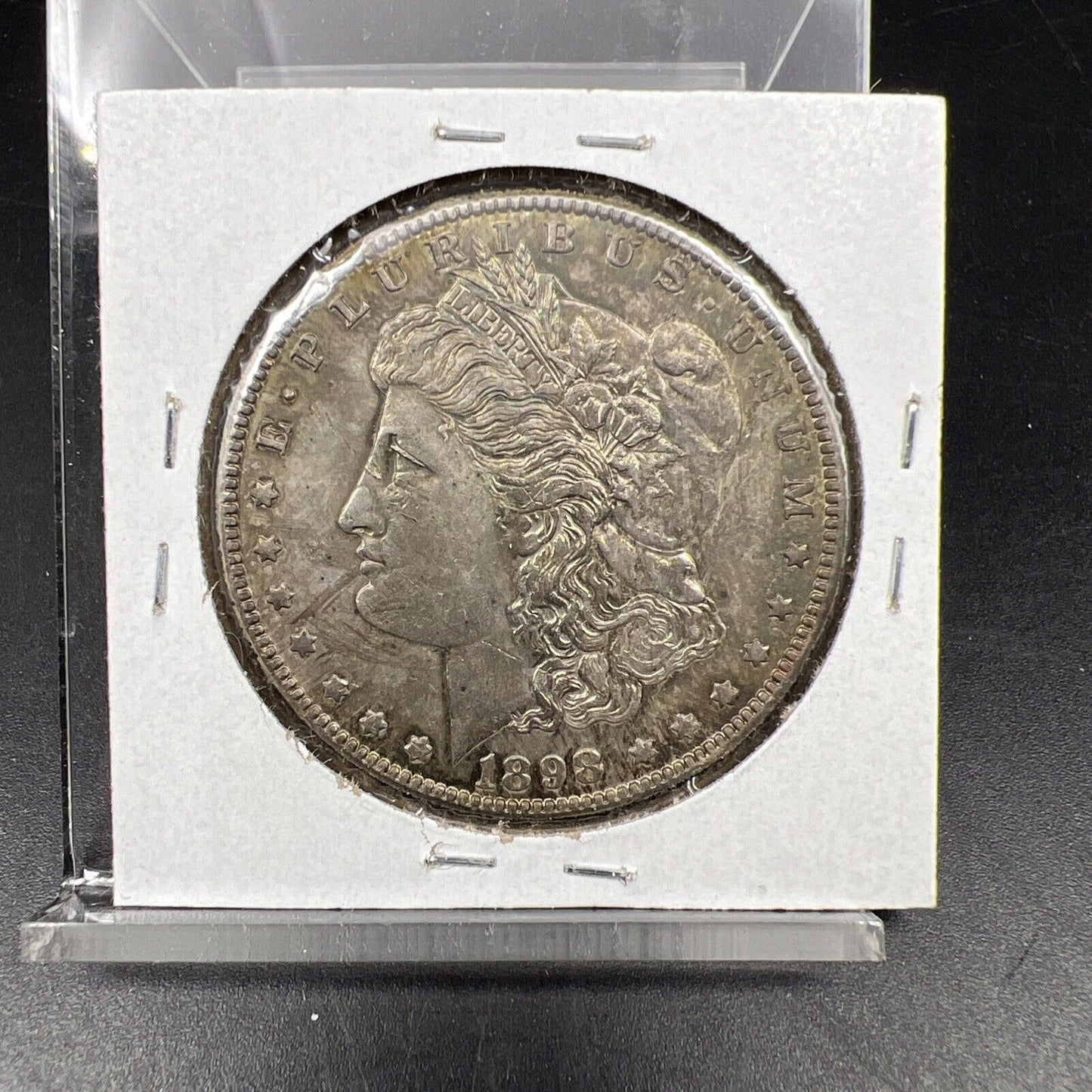 1898 O $1 Morgan Silver Dollar Coin Choice AU About UNC Neat Toning Toner
