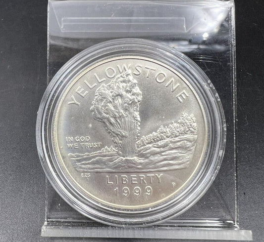 1999 P $1 Yellowstone National Park Silver Commemorative Dollar Coin GEM BU