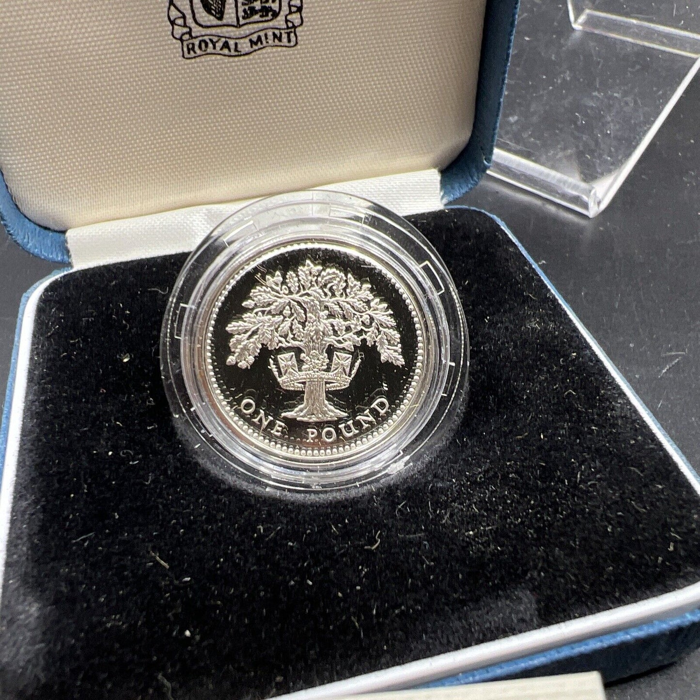 1987 UK Sterling Silver Proof One Pound Coin w/ Box & COA