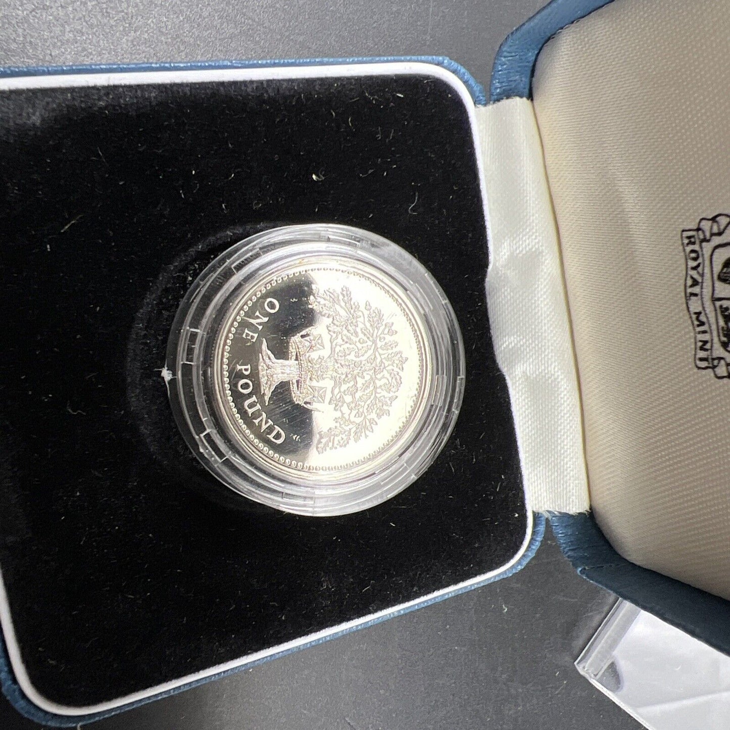 1987 UK Sterling Silver Proof One Pound Coin w/ Box & COA