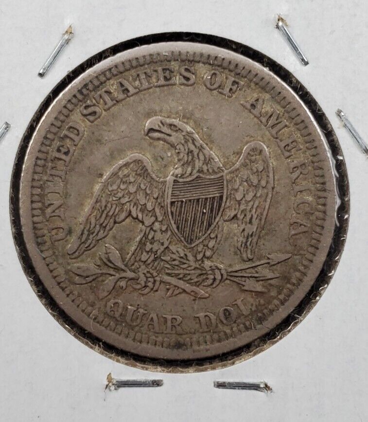 1854 W/A Seated Liberty Silver Quarter Coin With Arrows Choice VF Very Fine Circ