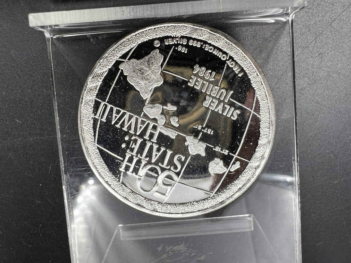 1984 Hawaii 50th State Silver Jubilee 1 oz Silver Choice Proof Round Coin