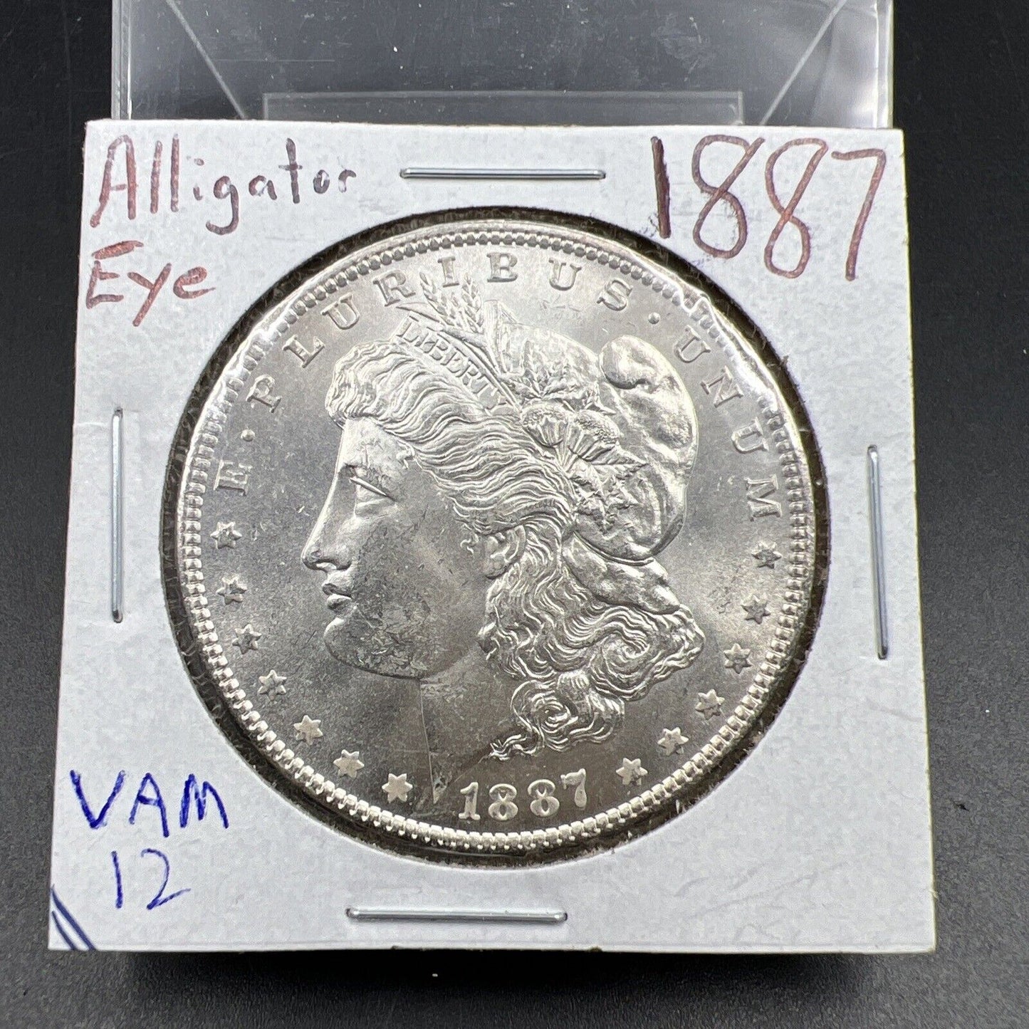 1887 P Morgan Silver Dollar Coin BU UNC Alligator EYE VAM-12 VARIETY VAM