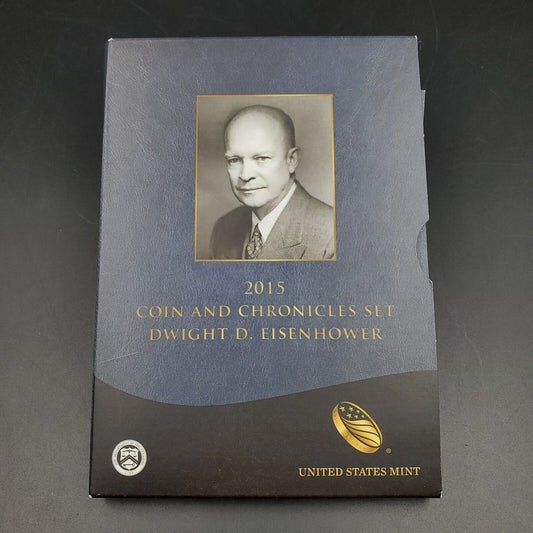 2015 Dwight D. Eisenhower Reverse Proof Coin And Chronicles Set in OGP