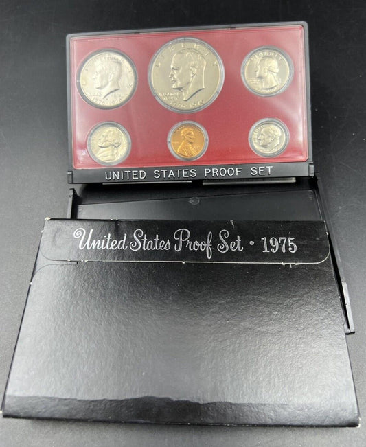 1975 S US Mint GEM Proof Set 6 Coin Clad Complete OGP with Eisenhower Ike Dollar