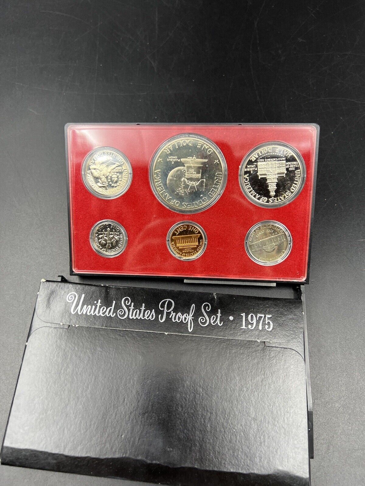 1975 S US Mint GEM Proof Set 6 Coin Clad Complete OGP with Eisenhower Ike Dollar