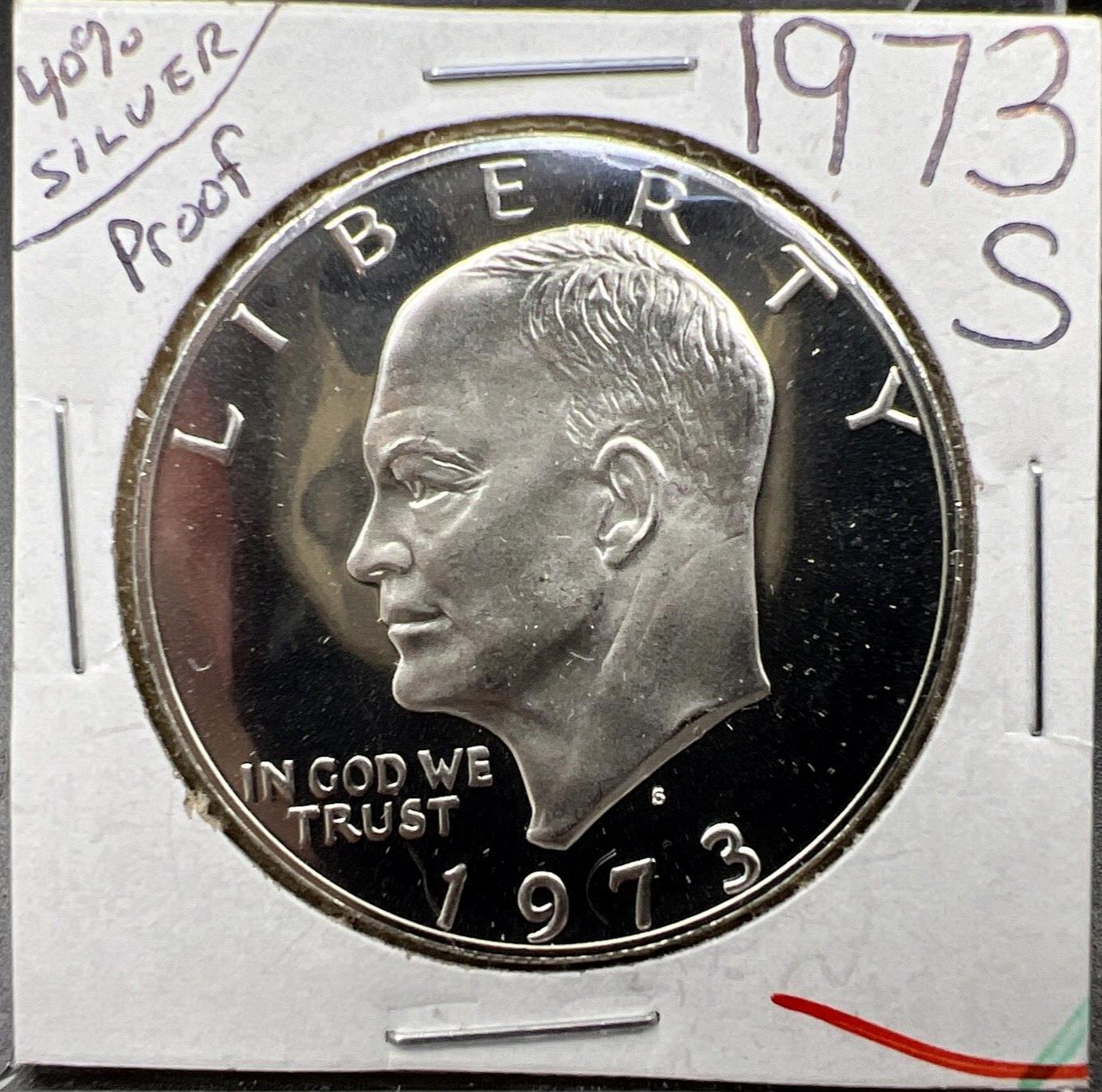 1973 S $1 Eisenhower Brown Ike 40% Proof Silver Dollar Key Date Key Date #A