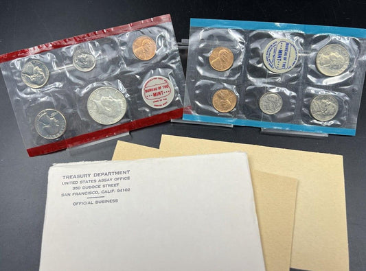 1970 P & D Mint Set BU Coins US Mint OGP w/ 40% Silver Kennedy 50c Large Date 1c