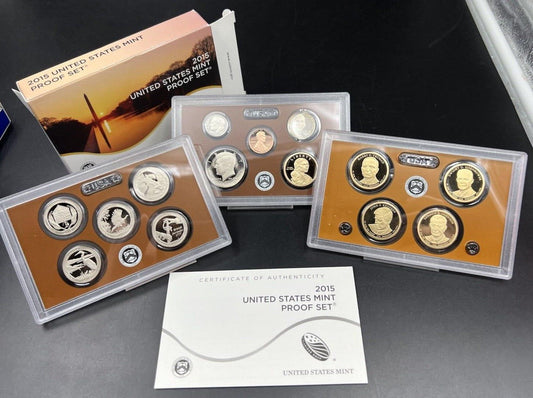 2015 S US Mint GEM Proof Set 14 Coin with Complete 2015 Presidential Dollars