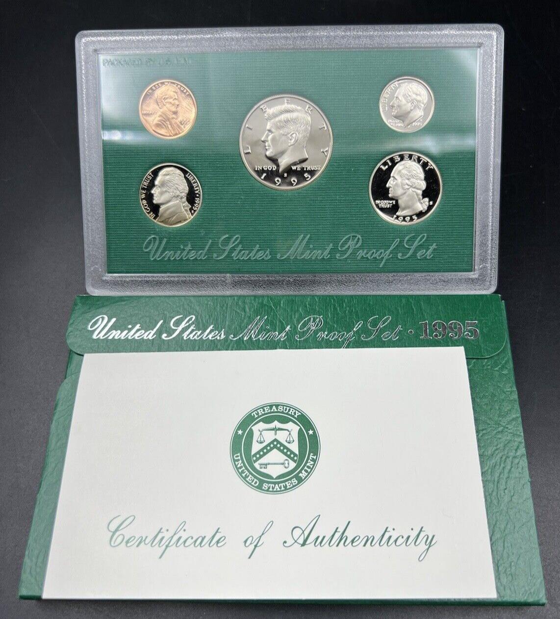 1995 S US Mint GEM Proof Set 5 Coin Clad Complete OGP
