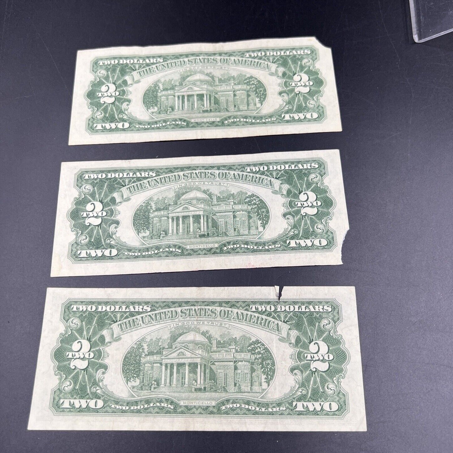 Lot of 3 1963 $2 Two Dollar United States Red Seal Legal Tender Very Circulated