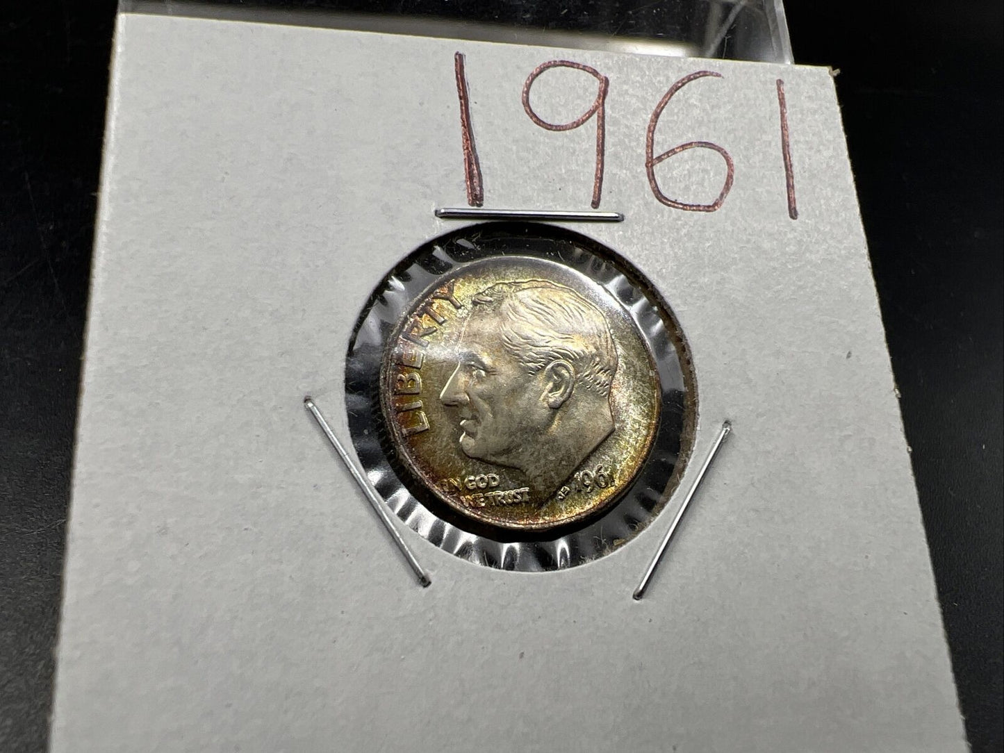 1961 P 10c Roosevelt Silver Dime Coin CH AU Nice Toning Toner