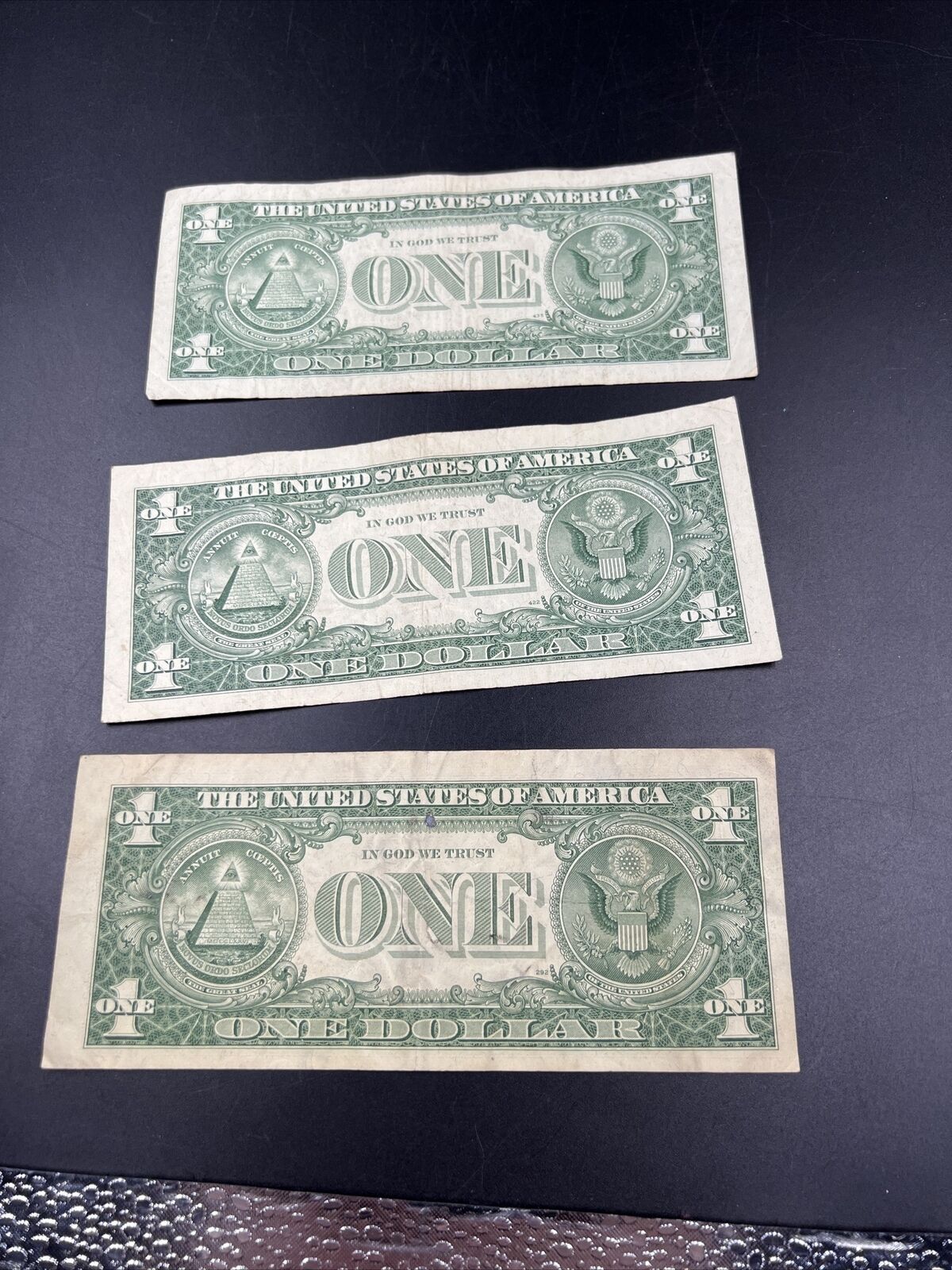 Lot of 3 1957 $1 Silver Certificate Blue Seal Notes Choice VG / Fine #012