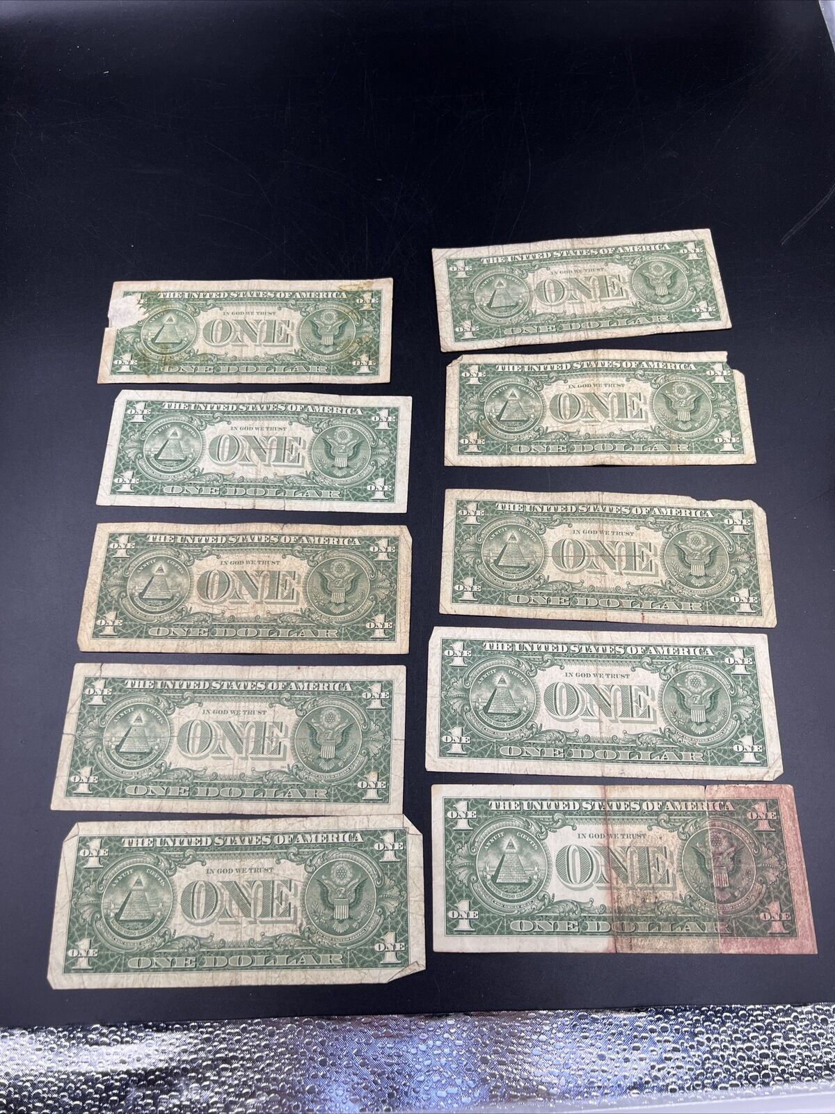 Lot of 10 1957 $1 Silver Certificate Blue Seal Notes Cull Very Circ US Currency
