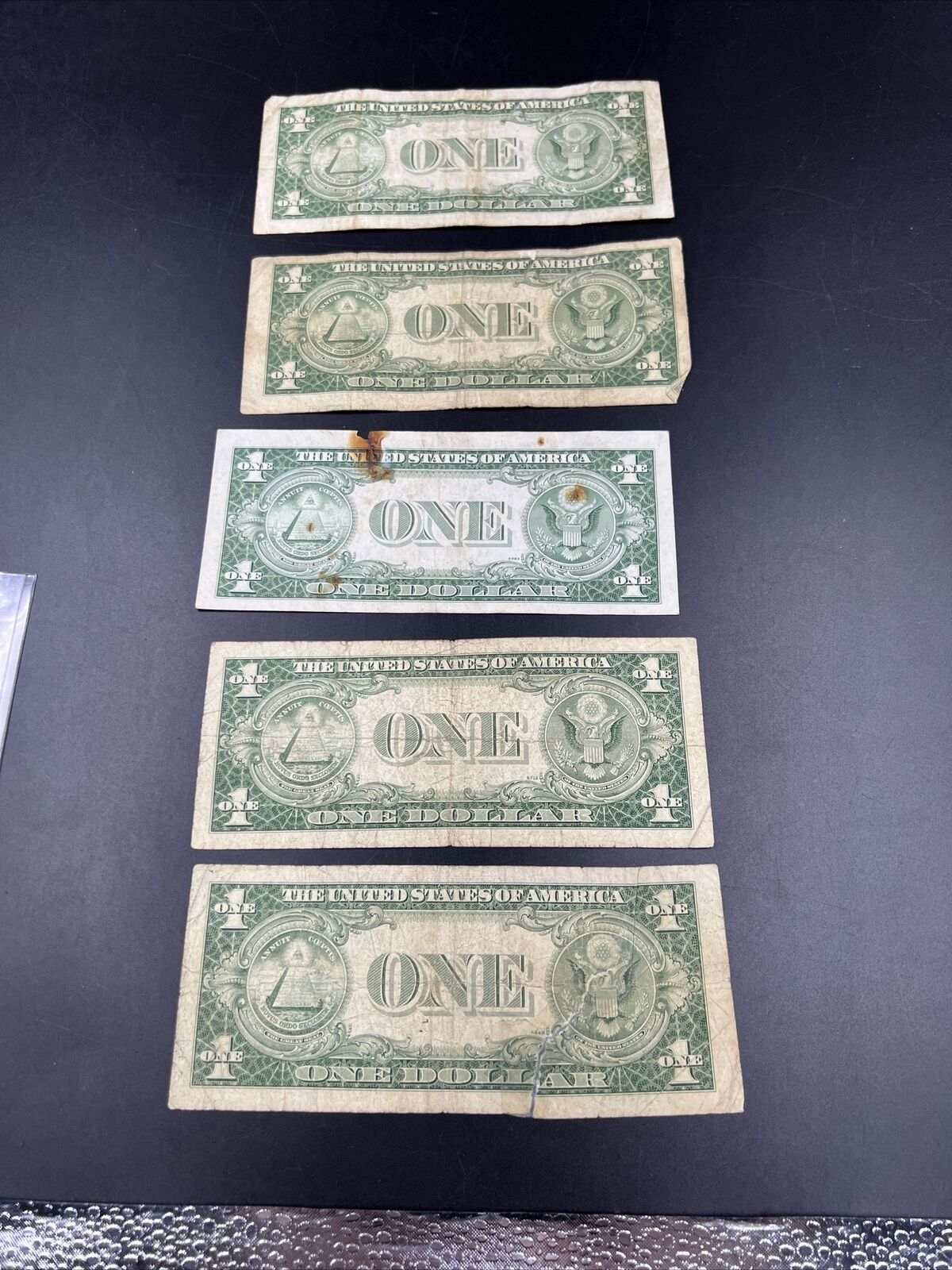 Lot of 5 1935 $1 Silver Certificate Blue Seal Notes Cull Circ US Currency #839