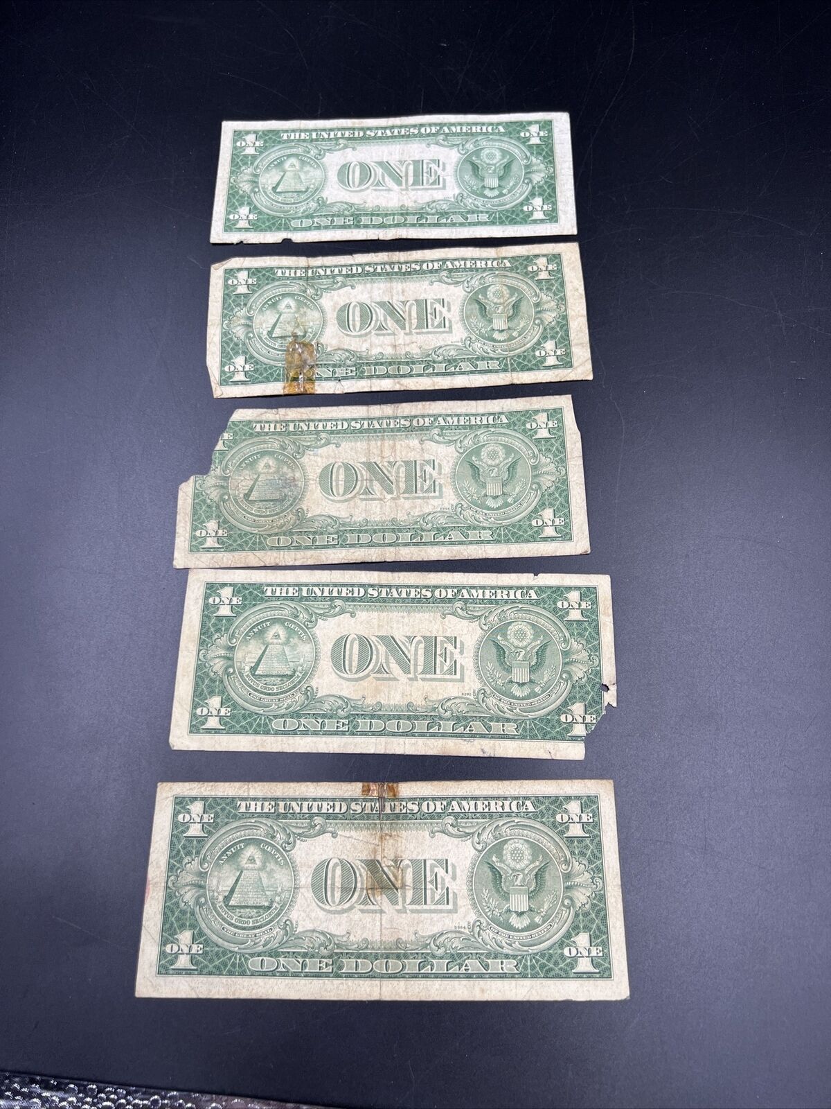 Lot of 5 1935 $1 Silver Certificate Blue Seal Notes Cull Circ US Currency #983