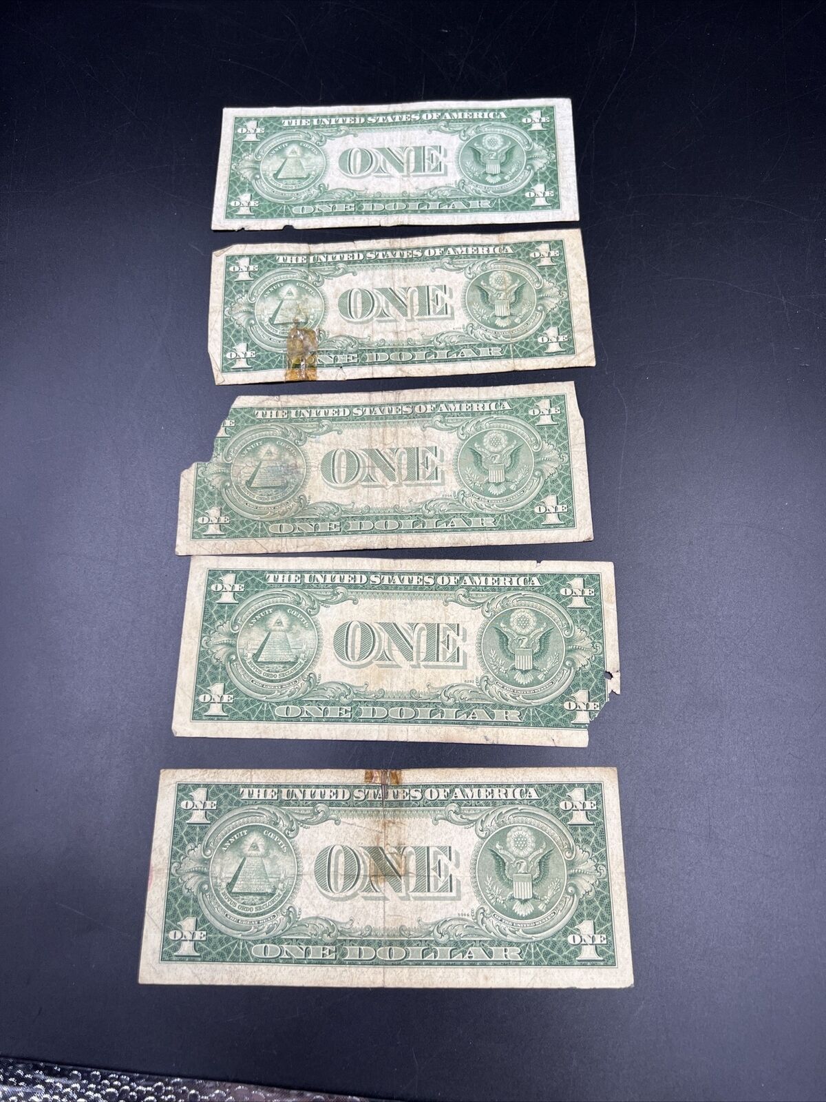 Lot of 5 1935 $1 Silver Certificate Blue Seal Notes Cull Circ US Currency #983