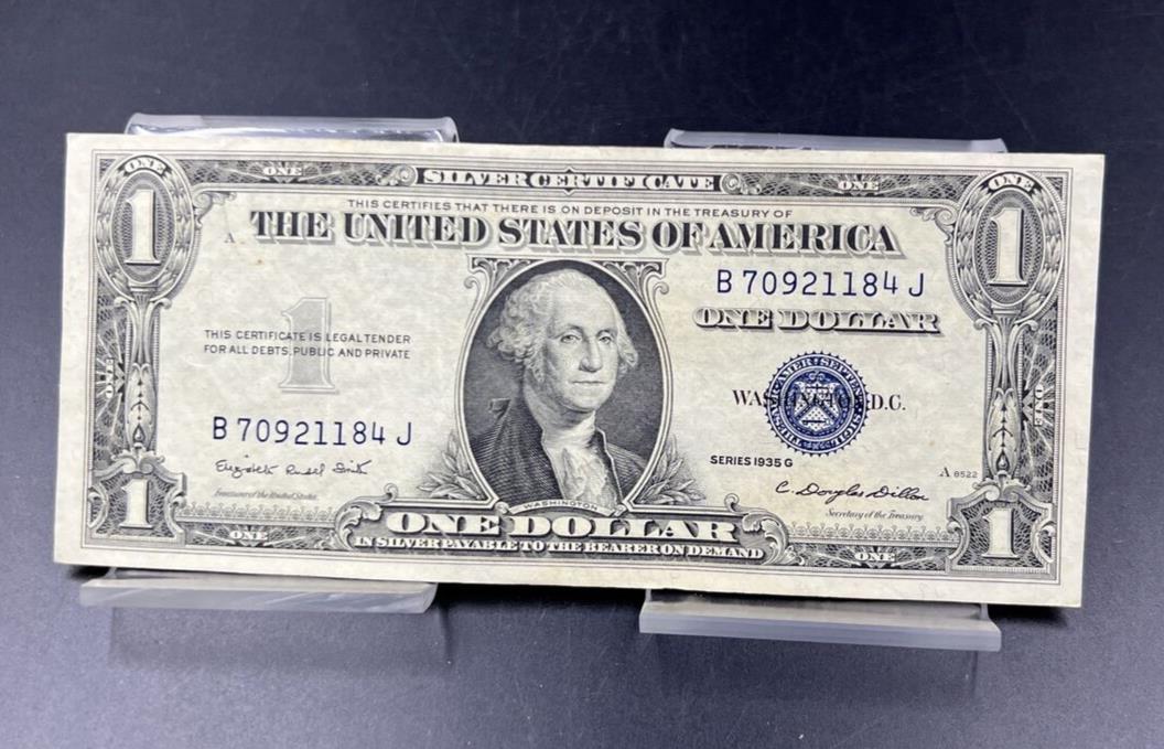 1935 G $1 Silver Certificate Blue Seal Note XF EF Choice Circ #184