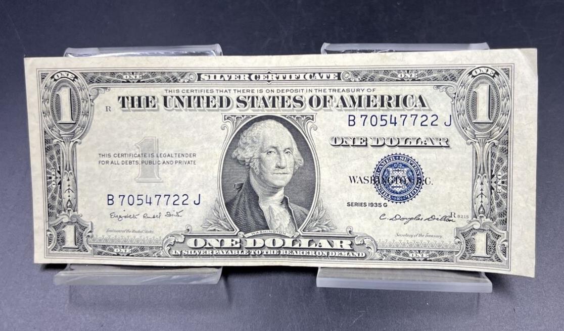 1935 G $1 Silver Certificate Blue Seal Note Choice EF XF Extra Fine Circ