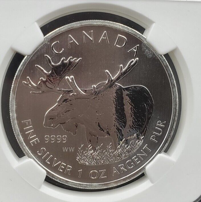 2012 Canadian $5 Moose Wildlife Series 1oz Silver NGC MS69 Canada Maple Flag