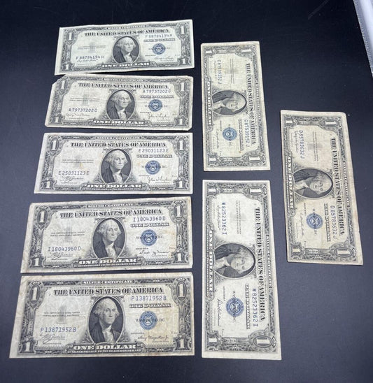 8 Note Letter Set 1935 $1 Silver Certificate A B C D E F G H Bills Choice Circ