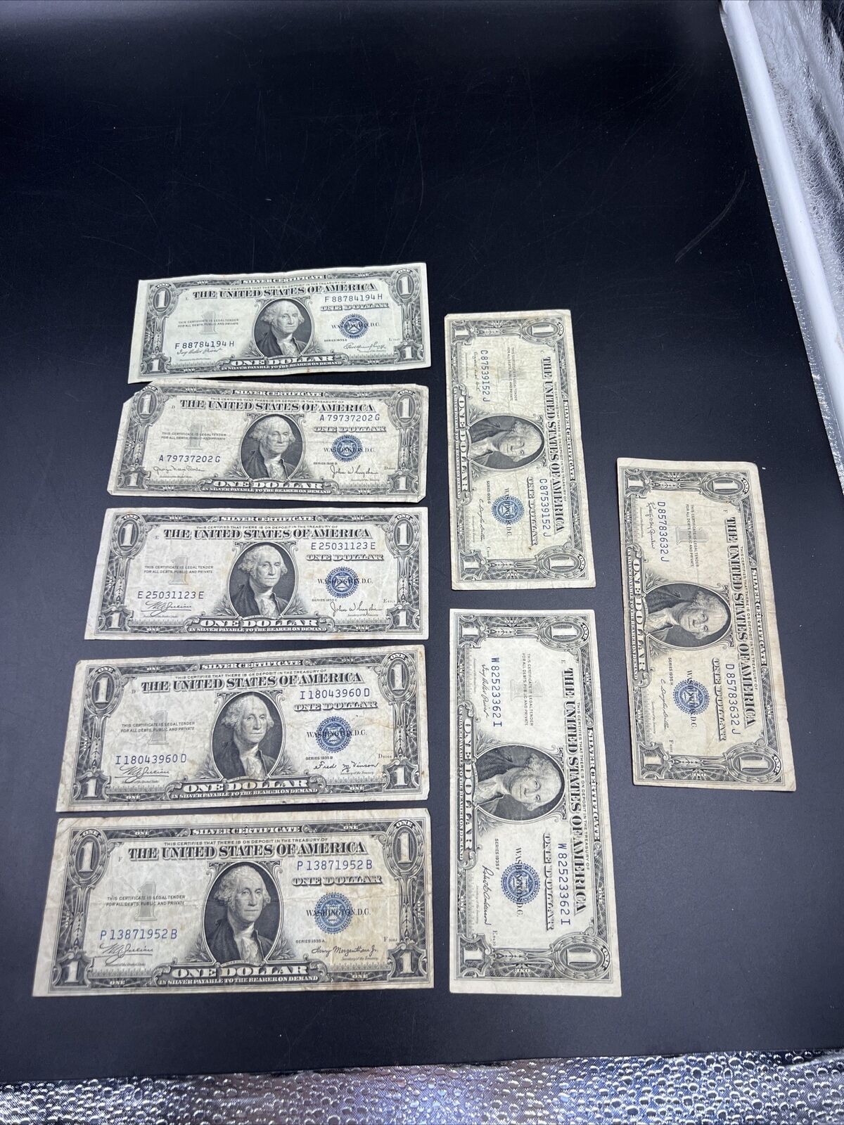 8 Note Letter Set 1935 $1 Silver Certificate A B C D E F G H Bills Choice Circ