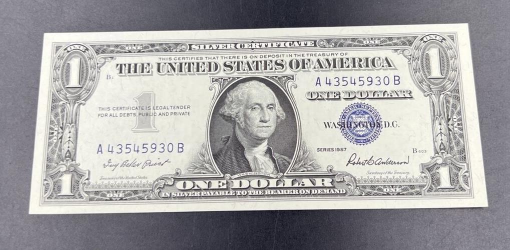 1957 $1 Silver Certificate Blue Seal One Dollar Bill Note Choice CH UNC #930