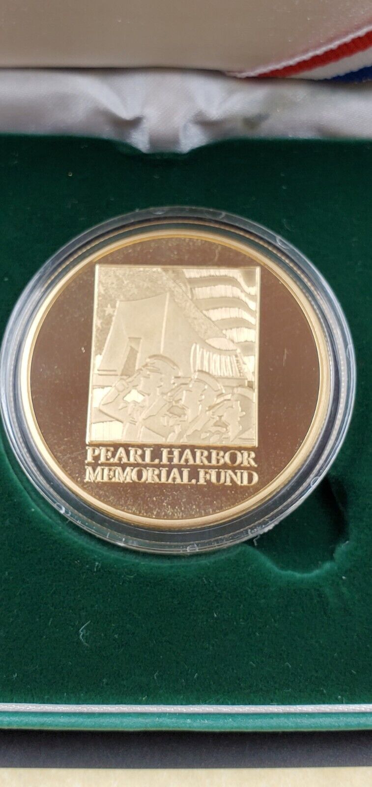 Pearl Harbor Memorial Fund 75th Anniversary  Medal With Original Case & C.O.A.