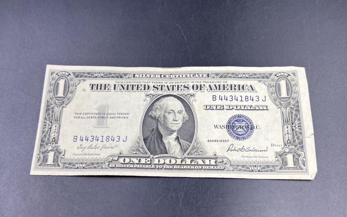 1935 F $1 Silver Certificate Blue Seal Notes Fancy Serial # VF Details