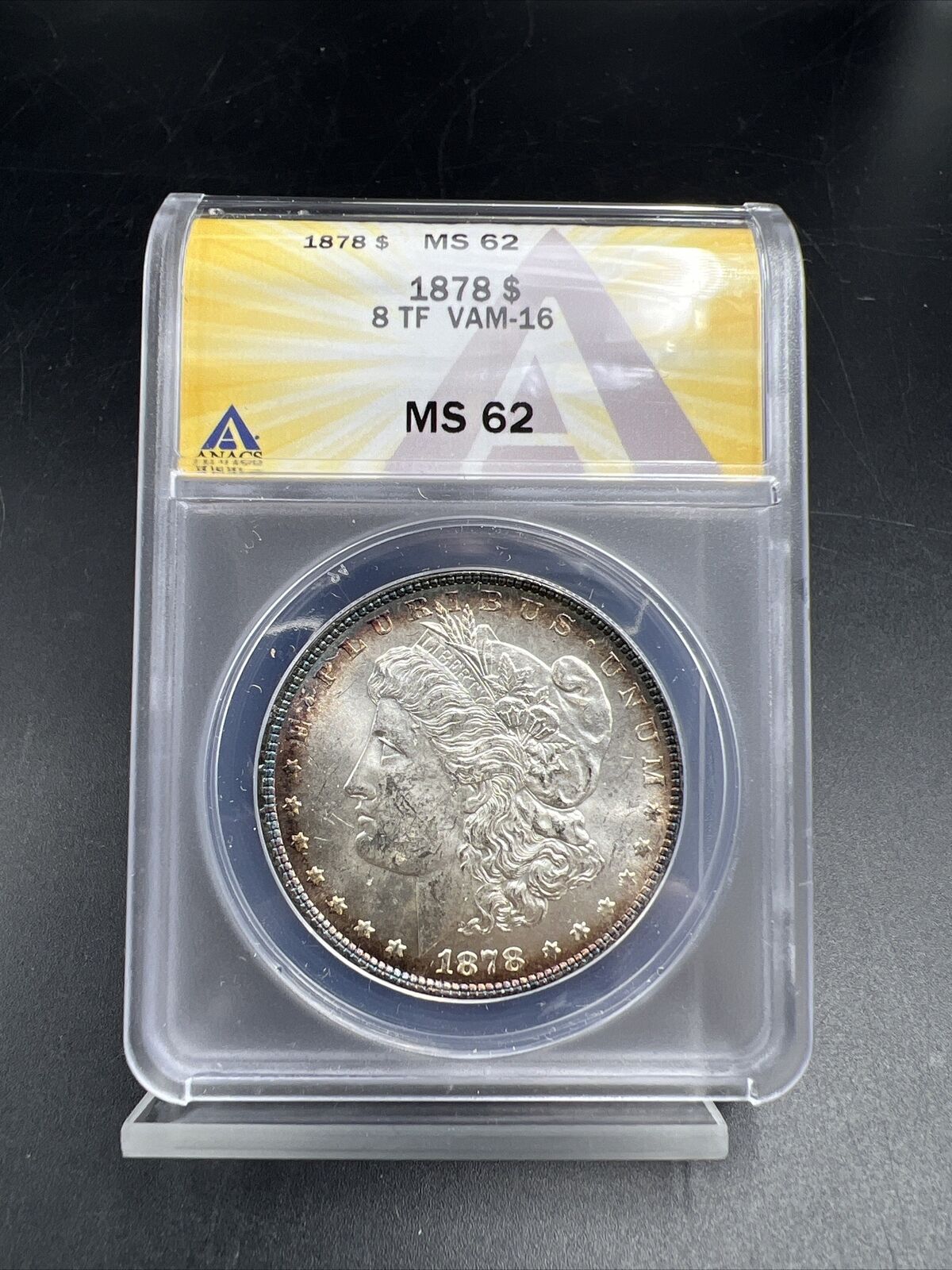 1878 P 8TF Morgan Silver Dollar Variety Coin ANACS MS62 VAM-16 TDO OBV Triple *