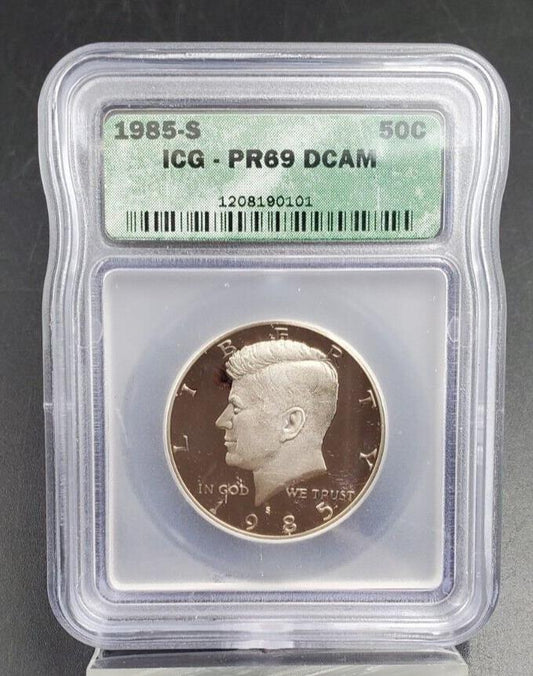 1985 S Proof Kennedy HALF DOLLAR ICG PR69 DCAM